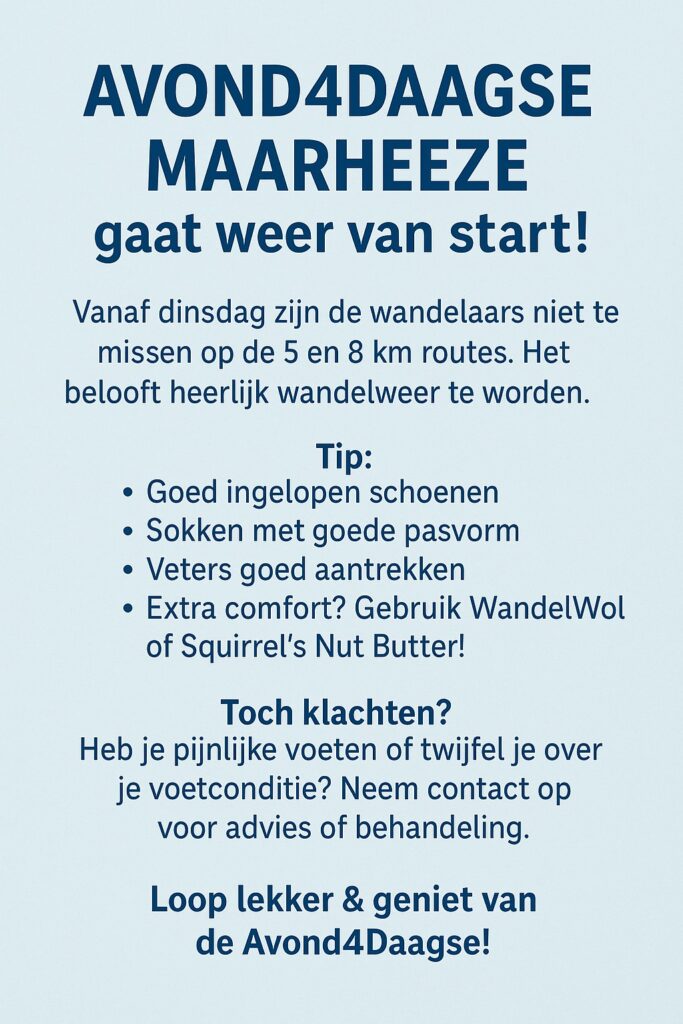 De avond4daagse gaat weer van start! De avond4daagse gaat weer van start!
